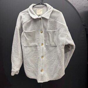 American Eagle Outfitters Gray Sherpa Jacket